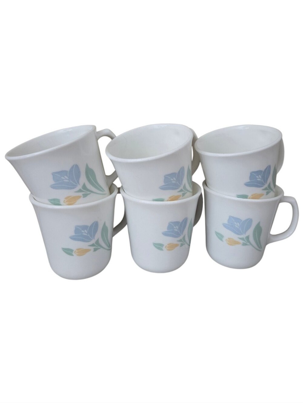 vintage 1980s corning USA friendship floral mugs corelle set of 6 corningware